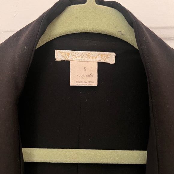 Gold Hawk silk fluid blazer jacket, size S, black - Picture 2 of 5